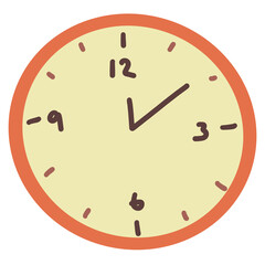 Cute yellow wall clock cartoon PNG