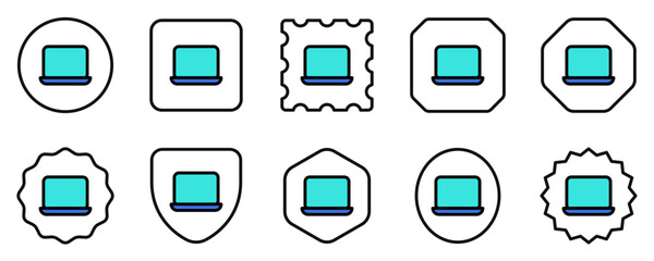 Editable vector blank laptop computer screen icon. Part of a big icon set family. Perfect for web and app interfaces, presentations, infographics, etc