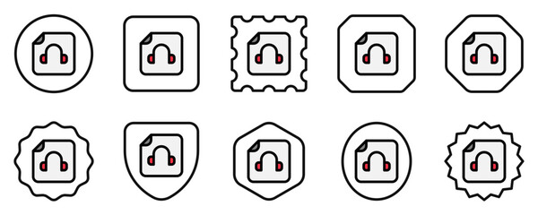 Editable vector audio recording file icon. Part of a big icon set family. Perfect for web and app interfaces, presentations, infographics, etc