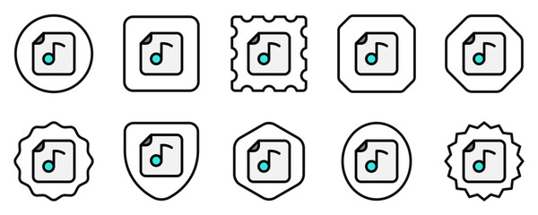 Editable vector music file icon. Part of a big icon set family. Perfect for web and app interfaces, presentations, infographics, etc