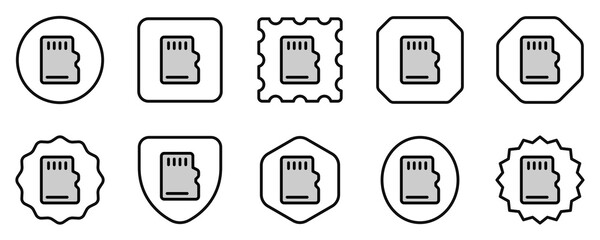 Editable vector memory card icon. Part of a big icon set family. Perfect for web and app interfaces, presentations, infographics, etc