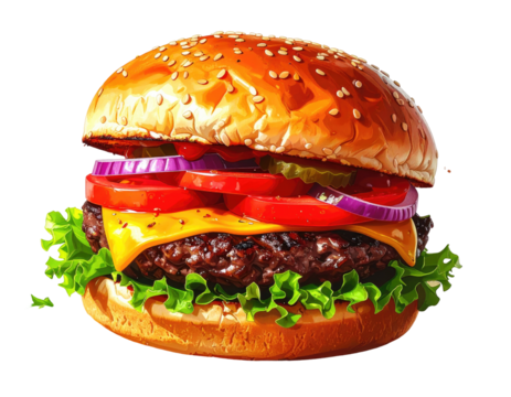 Delicious cheeseburger