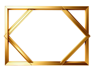 Gold framed rectangle with diamond-shaped accents