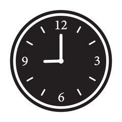 o clock at 9 vector design icon.