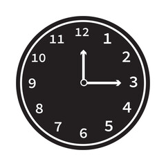 o clock at 12 vector design icon.