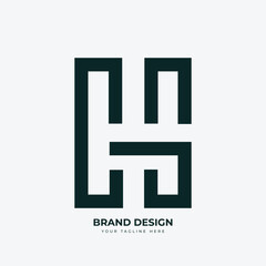 CH Line Art Elegant Monogram Logo