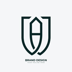 AW WA Linked Modern Monogram Logo