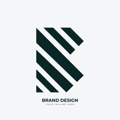 B Line Art Elegant Monogram Logo