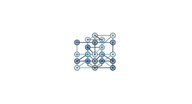 Abstract Geometric Structure with Connected Nodes and Lines.