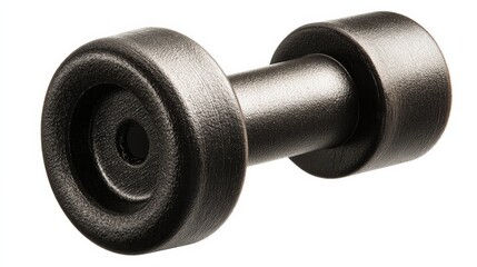 Black dumbbell isolated with smooth finish for fitness and weight training