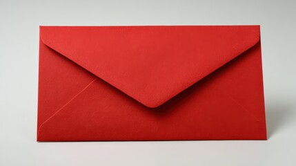 Red envelope isolated on white background for direct mail or greeting card use