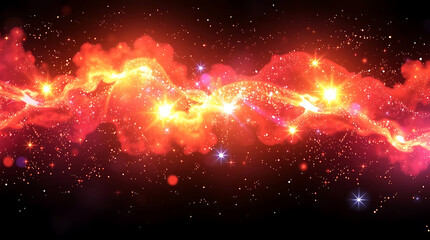 Fototapeta premium A vibrant cosmic stream of energy and stardust flowing through the vast expanse of the universe