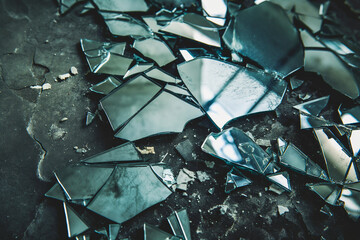 Broken Glass Shards on Floor &ndash; Sharp Fragment Texture