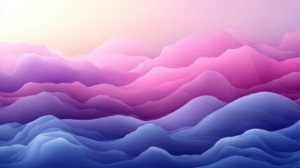 Soft Abstract Landscape of Layers in Pink and Blue Hue Gradients