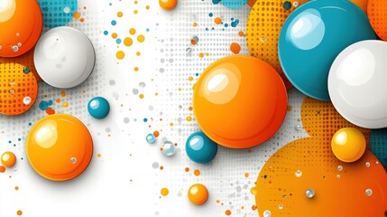 Bright and Colorful Abstract Design with Circles and Bubbles