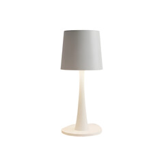 Fototapeta premium Elegant white table lamp with a conical shade isolated on transparent background, perfect for adding a soft glow to any room