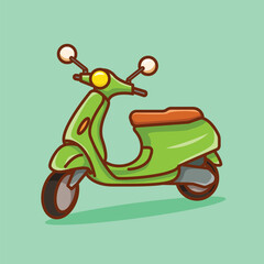 Simple Motorcycle Vector Illustration. Transportation Icon Concept Isolated. Flat Cartoon Style Suitable for Cover, Banner, Flyer, Sticker, Card, Education