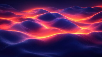 Abstract Colorful Waves with Glowing Light in Dark Background