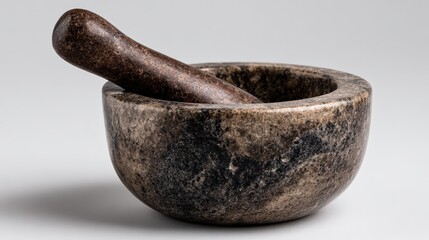 Stone mortar and pestle for grinding spices and ingredients
