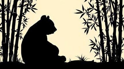 A black silhouette vector illustration of a girl on a swing with a dog and tree at sunset or sunrise