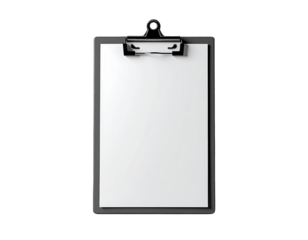 Blank clipboard with attached paper