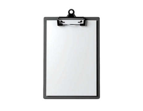 Blank clipboard with attached paper