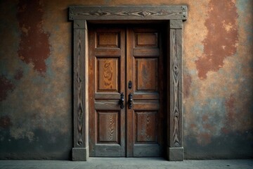 Antique weathered oak door, aged wood texture, grain, design, shabby chic