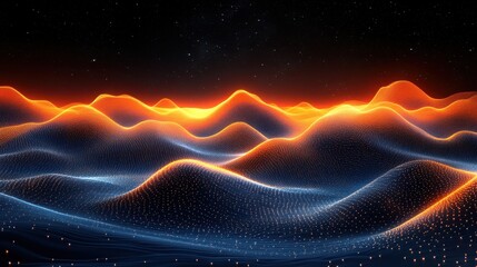 Dynamic Abstract Landscape with Vibrant Colors and Light Effects