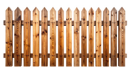 Wooden picket fence, weathered brown