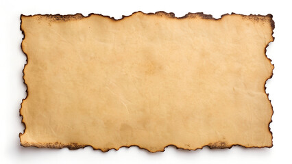 Burnt paper with torn yellow edges. Yellow ripped paper torn edges strips isolated
