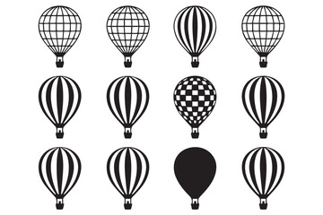 monochrome hotairballoon vector series editable ai eps files for posters patterns branding © AIcon Star
