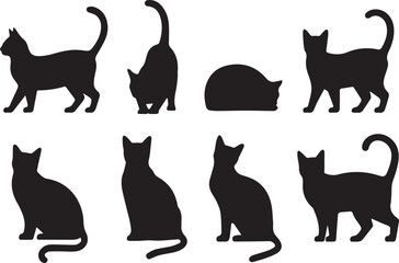 scalable cat silhouette vectors ai eps png jpeg for print textile sticker logo and web use