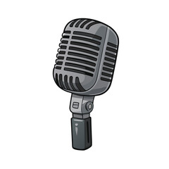 Retro microphone isolated on white background