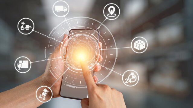 Goods delivery tracking icons show shipping, goods delivery routes, and logistics monitoring. Goods delivery tracking ensures timely goods delivery, secure handling, and accurate tracking. Gist