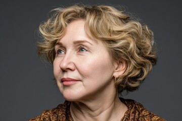 portrait of a  ordinary 55-year-old woman 