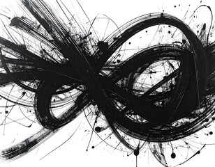 Abstract dark swirling lines