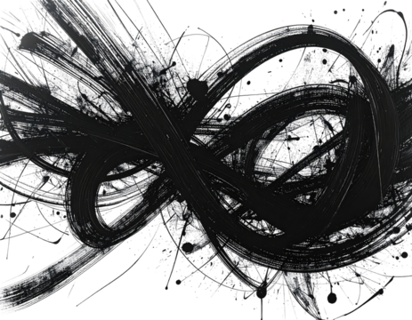 Abstract dark swirling lines