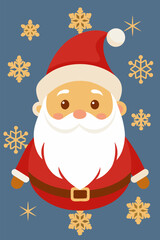 Charming cartoon illustration of santa claus with a festive and elegant christmas greeting perfect for holiday designs and seasonal decorations