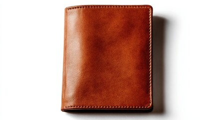 Elegant brown leather wallet with clean design and natural texture