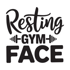 Resting GYM face. Vector EPS file