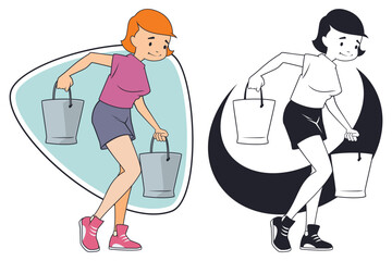 Girl with Buckets.