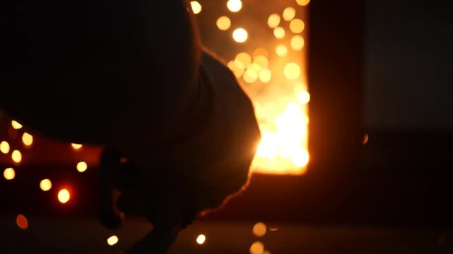 South Korea Close-up of Intense Welding Sparks on Steel Frame - 한국 철제 프레임에 튀는 강렬한 용접 불꽃-007