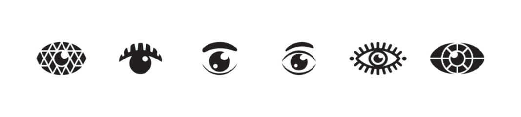 High resolution eye icon set, various styles eye icon, eye icon vector, eyesight symbol vector for apps or website, vector illustration EPS 10.