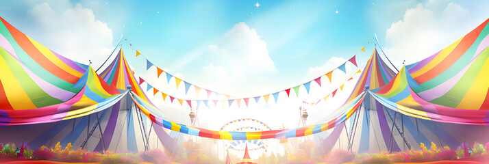 abstract christmas background, A vibrant circus background with colorful tents lively patterns and textured banners the festive

