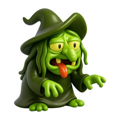 PNG Cartoon green witch illustration
