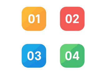 Infographic template with 4 steps. Vector business process chart. Abstract minimal diagram with four colorful numbered options for workflow layout, presentation, web design.