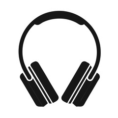 Obraz premium Vector illustration Black over ear headphones icon on white background audio sound