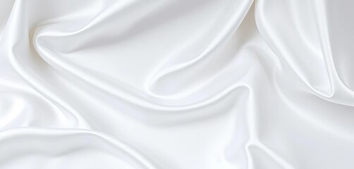 Naklejka premium Smooth, pristine white satin fabric backdrop, luxurious texture, event, texture