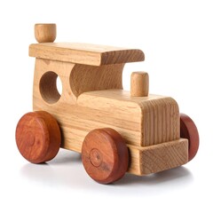 Wooden Toy Tractor - A Classic Childhood Plaything for Imaginative Fun.