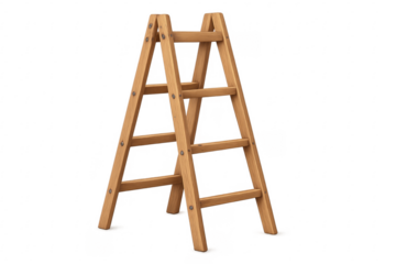 Wooden a-frame step ladder providing support solution